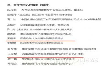 我校王煜宇教授、王玫黎教授获评2022年度重庆市三八红旗手